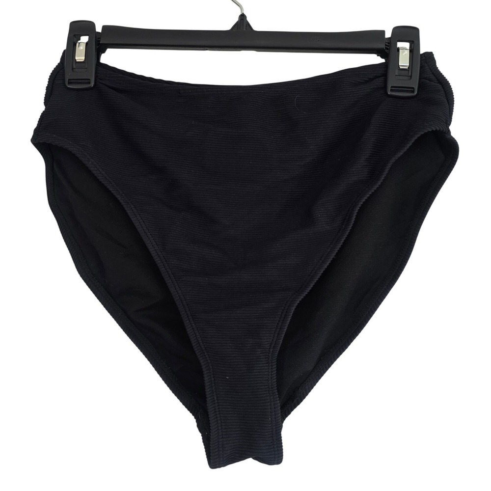 Nine West Black Textured High Waisted Bikini Bottoms Size Medium